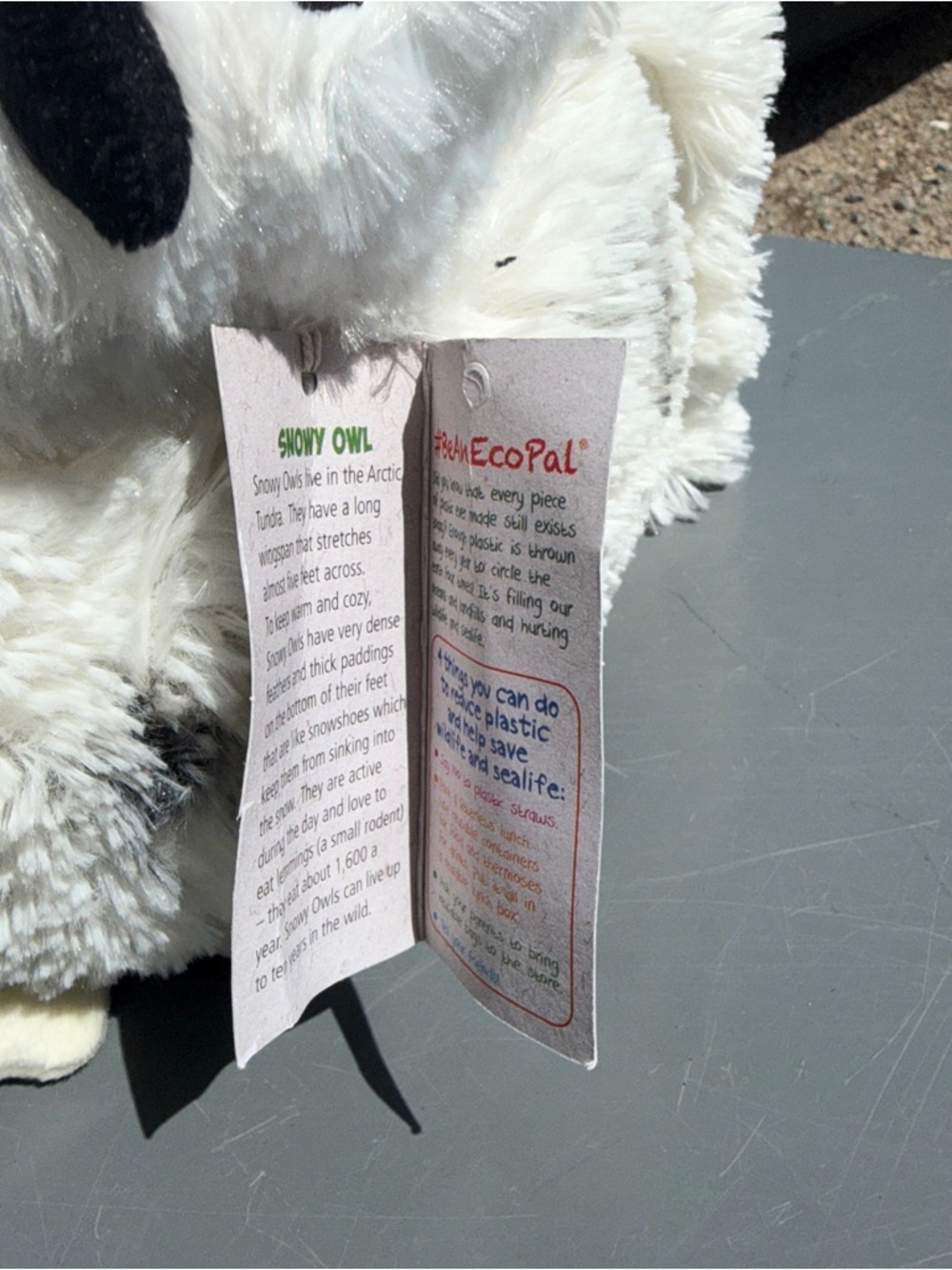 White Snowy Owl Plush Toy - Soft Eco-Friendly Stuffed Animal - Picture 5 of 8